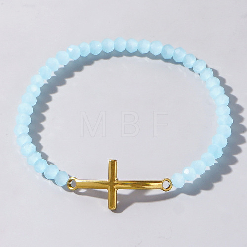 Boho Cross with Class Bead Bracelet for Women SW0705-7-1