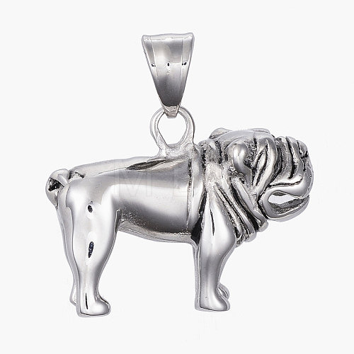 304 Stainless Steel Puppy Pendants X-STAS-K123-18AS-1