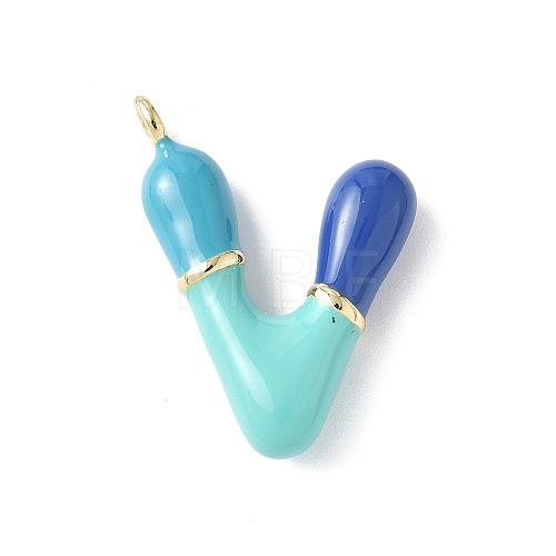 Brass Enamel Pendants KK-E093-03G-V-02-1