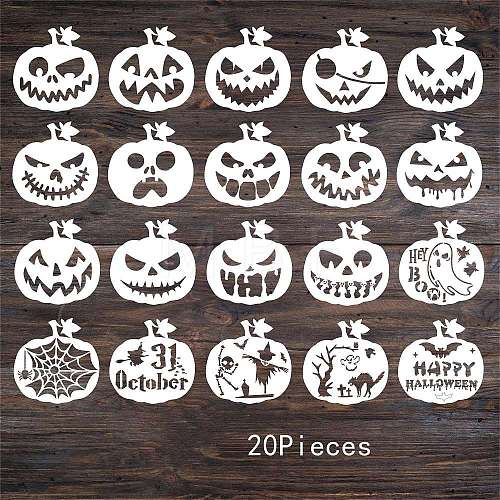 20 Styles Halloween Pumpkin Ghost Template 20 Style Halloween PET Drawing Stencil PW-WG70A24-01-1