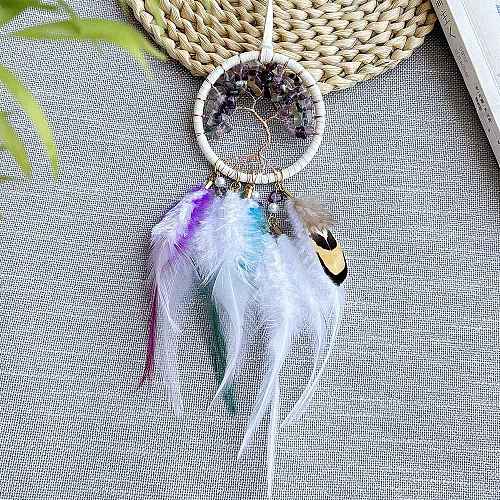 Woven Net/Web with Feather Pendant Decorations PW-WG7C0E0-01-1