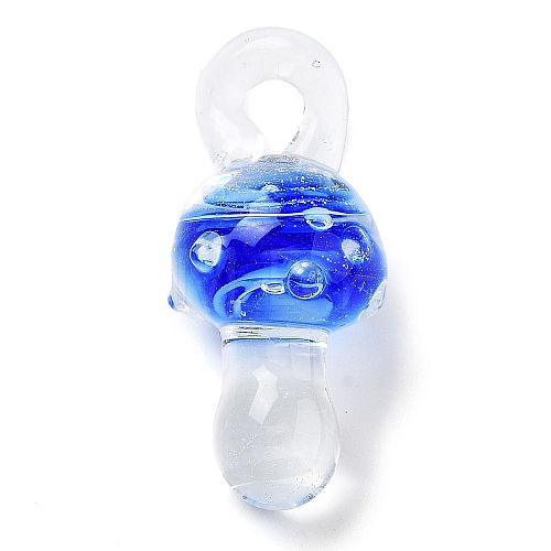 Transparent Handmade Lampwork Pendants LAMP-T021-14F-1