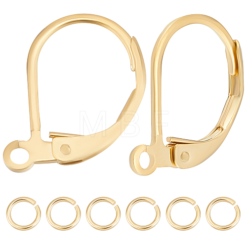 50Pcs Brass Leverback Earring Findings KK-BBC0005-72G-1