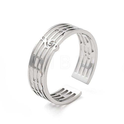 Non-Tarnish 304 Stainless Steel Cuff Adjustable Ring RJEW-Q810-01G-1