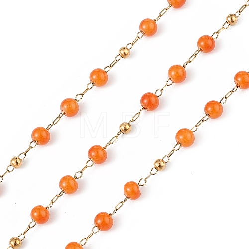 Dyed Natural Jade Round Beaded Chain CHS-C006-01H-1