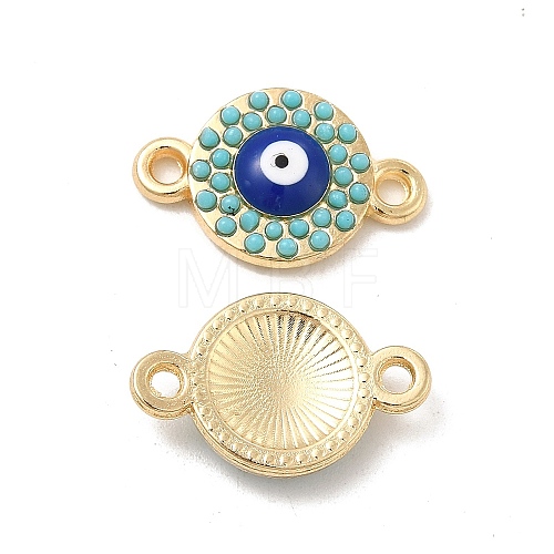 Alloy Connector Charms with Enamel and Synthetic Turquoise FIND-H039-30G-1
