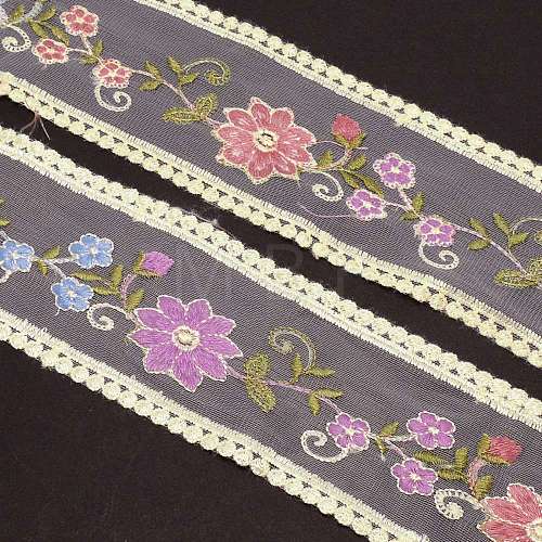 Embroidery Polyester Lace Trim OCOR-WH0064-79-1