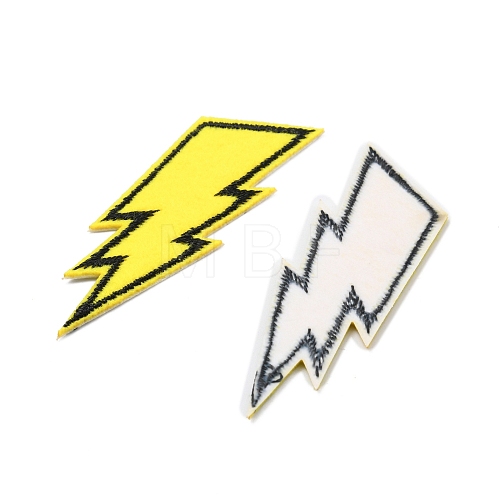 Lightning Bolt Polyester Computerized Embroidery Iron on Patches PATC-WH0001-78D-1