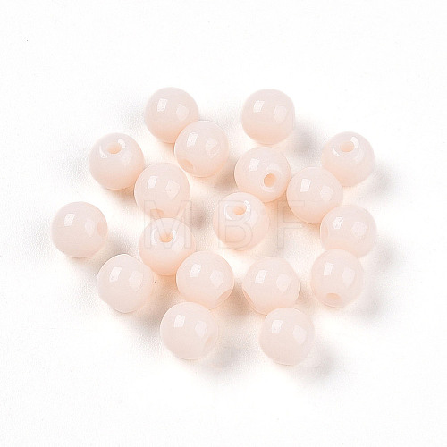 Opaque Solid Color Glass Beads GLAA-N007-4mm-A10-1