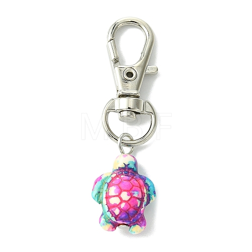 Sea Turtle Synthetic Turquoise Pendant Decorations HJEW-JM02143-01-1