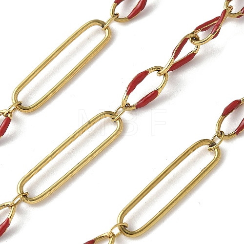 304 Stainless Steel Enamel Figaro Chains CHS-U003-02G-12-1