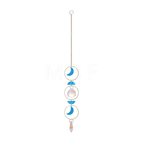 Shell Moon Hanging Ornaments HJEW-P016-01G-B-1