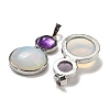 Opalite & Natural Amethyst Pendants G-G147-06P-06-2