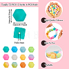  72Pcs 12 Colors  Luminous Hexagon Food Grade Silicone Beads SIL-TA0001-36-4