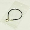 PU Leather Braided Charm Bracelets BJEW-JB00785-09-3