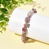 Nuggets Natural Tourmaline & Round Synthetic Non-magnetic Hematite Beaded Bracelets for Women BJEW-JB14177-2