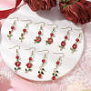 Valentine's Day Alloy Enamel Flower Dangle Earrings EJEW-JE06273-01-2