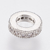 Brass Micro Pave Cubic Zirconia Rondelle European Beads LS-ZIRC-F083-094P-RS-1