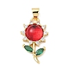 Brass Micro Pave Cubic Zirconia Pendants KK-H539-12G-05-1