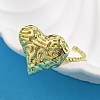 Heart Brass Cuff Rings for Women RJEW-C123-09G-2