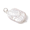 Natural Baroque Pearl Keshi Pearl Pendants PALLOY-JF04966-4