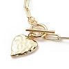 Alloy Heart Charm Bracelet with Brass Paperclip Chains for Woman BJEW-JB08895-01-4