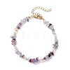 Natural Fluorite Chip Beaded Bracelets for Women X-BJEW-JB11742-06-2