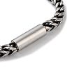 304 Stainless Steel Wheat Chain Leopard Magnetic Bracelets for Men BJEW-C072-02AS-3