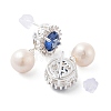 Natural Pearl Dangle Stud Earrings EJEW-P256-48S-2