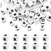 20Pcs White Cube Letter Silicone Beads 12x12x12mm Square Dice Alphabet Beads with 2mm Hole Spacer Loose Letter Beads for Bracelet Necklace Jewelry Making JX432R-1