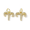 Real 18K Gold Plated Brass Micro Pave Clear Cubic Zirconia Charms KK-E068-VB411-1-2