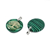 Synthetic Malachite Flat Round Pendants G-Q188-01P-03-2