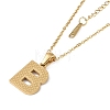 Ion Plating(IP) Initial Letter 304 Stainless Steel Pendant Necklaces NJEW-M199-01G-B-1