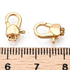 Brass Heart Lobster Claw Clasps KK-N254-10G-3