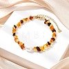 Natural Amber Chips Beaded Stretch Bracelets for Women BJEW-JB13716-1