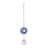 Glass Flower Hanging Suncatchers HJEW-P018-F04-3