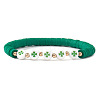 Flat Round with Clover Acrylic & Polymer Clay Heishi Beads Stretch Bracelets for Women BK9964-25-1