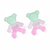 1-Hole Transparent Spray Painted Acrylic Buttons BUTT-N020-001-B05-4