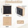 6Pcs Bamboo Single Ring Display Stands with PU Leather/Velvet Mat RDIS-CL0001-01B-2