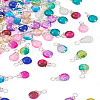 Kissitty 120Pcs 12 Colors Spray Painted Crackle Glass Pendants FIND-KS0001-28-24