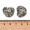 Sparkling Acrylic Heart Beads with Rhinestone Embellishment OACR-NH0001-02A-06-3