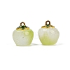 Transparent Glass Apple Pendants DGLA-E004-16B-1