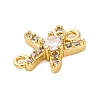 Brass Clear Cubic Zirconia Connector Charms/Links LS-FIND-L019-07G-05-2