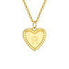 Golden Tone Brass Cable Chain Letter Heart Pendant Necklaces for Women PW-WG67FD6-18-1