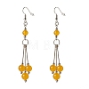 Natural Malaysia Jade Ball Beads Long Dangle Earrings for Lady EJEW-JE04680-2