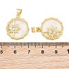 Brass Micro Pave Clear Cubic Zirconia with White Shell Pendants CU-CBA9482-02G-05-3