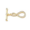 Brass Micro Pave Clear Cubic Zirconia Toggle Clasps CU-CBAC675-05G-1