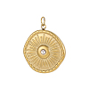 304 Stainless Steel Micro Pave Cubic Zirconia Pendants STAS-OY008-65G-1