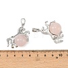 Natural Rose Quartz Pendants G-D102-01P-07-3