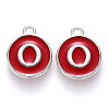 Platinum Plated Alloy Enamel Charms ENAM-S118-03O-P-1